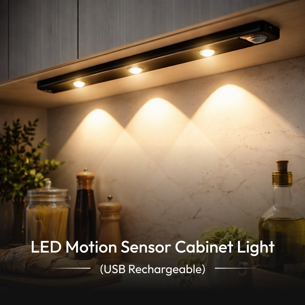 LED Motion Sensor Cabinet Light (USB Rechargeable)